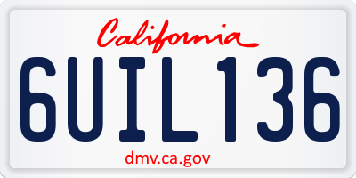 CA license plate 6UIL136