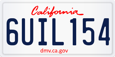 CA license plate 6UIL154