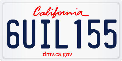 CA license plate 6UIL155