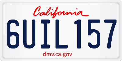 CA license plate 6UIL157