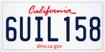 CA license plate 6UIL158