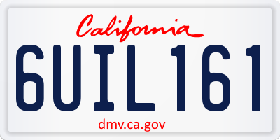 CA license plate 6UIL161