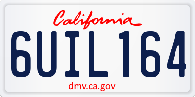 CA license plate 6UIL164