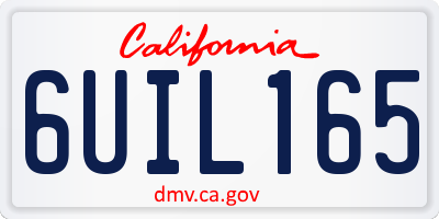 CA license plate 6UIL165