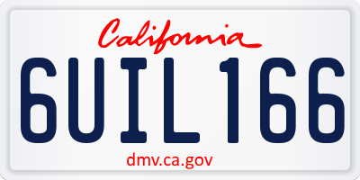 CA license plate 6UIL166
