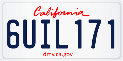CA license plate 6UIL171
