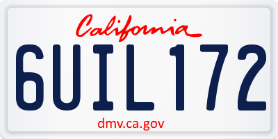 CA license plate 6UIL172