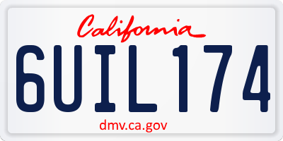 CA license plate 6UIL174