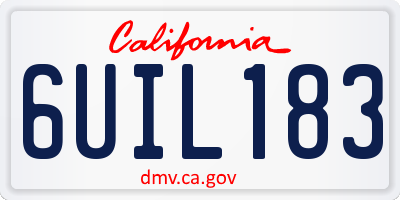 CA license plate 6UIL183