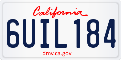 CA license plate 6UIL184