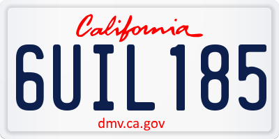 CA license plate 6UIL185