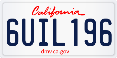 CA license plate 6UIL196