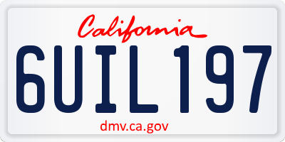 CA license plate 6UIL197