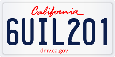 CA license plate 6UIL201
