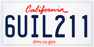 CA license plate 6UIL211