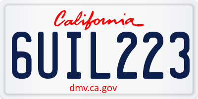 CA license plate 6UIL223