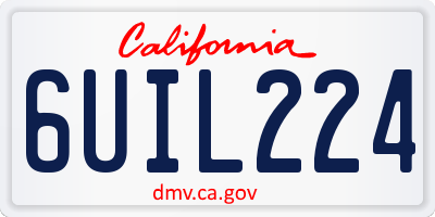 CA license plate 6UIL224