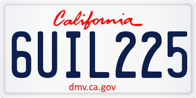 CA license plate 6UIL225