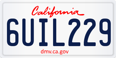 CA license plate 6UIL229