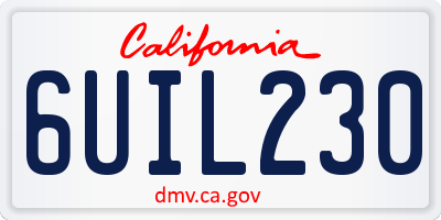 CA license plate 6UIL230