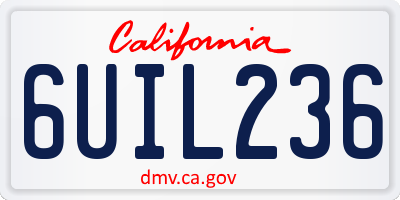 CA license plate 6UIL236
