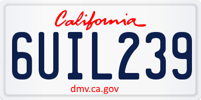CA license plate 6UIL239