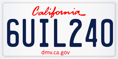 CA license plate 6UIL240