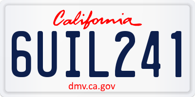 CA license plate 6UIL241