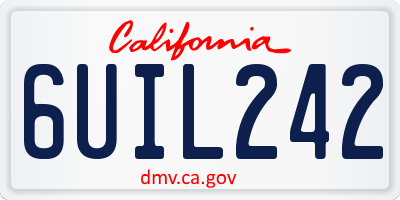 CA license plate 6UIL242