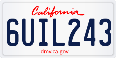 CA license plate 6UIL243