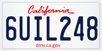 CA license plate 6UIL248