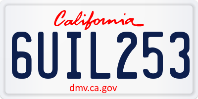 CA license plate 6UIL253