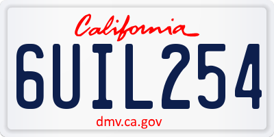 CA license plate 6UIL254