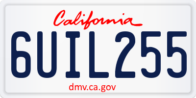 CA license plate 6UIL255