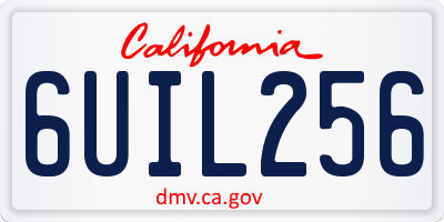 CA license plate 6UIL256