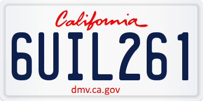 CA license plate 6UIL261