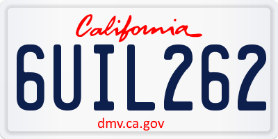 CA license plate 6UIL262