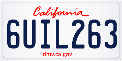 CA license plate 6UIL263