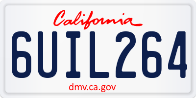 CA license plate 6UIL264