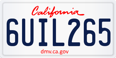 CA license plate 6UIL265
