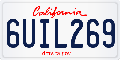 CA license plate 6UIL269