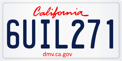 CA license plate 6UIL271