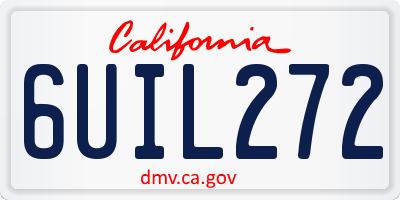 CA license plate 6UIL272