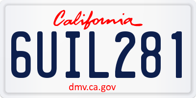 CA license plate 6UIL281