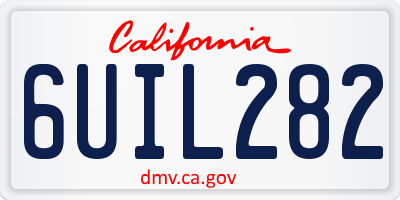 CA license plate 6UIL282