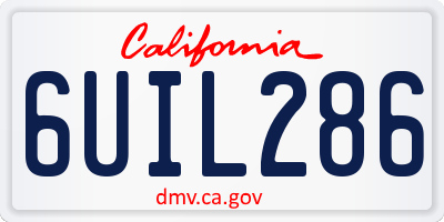 CA license plate 6UIL286