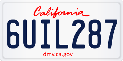 CA license plate 6UIL287