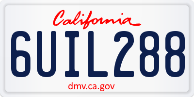 CA license plate 6UIL288