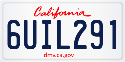 CA license plate 6UIL291