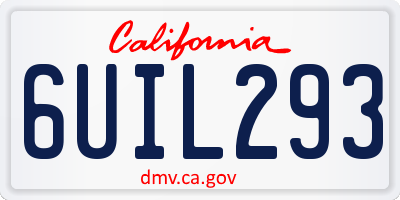 CA license plate 6UIL293